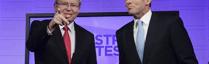 Kevin Rudd failed to go in for the kill on Tony Abbott in first election debate
